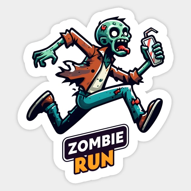 Zombie Run Sticker by Rawlifegraphic